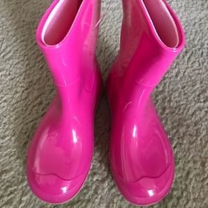 Hot Pink/Green(bottom) Rain Boots Size 9-10